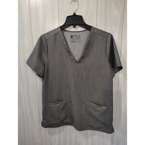 Figs Technical Collection Three-Pocket Scrub Top Graphite Size M 100% Awesome